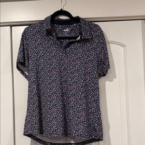 Puma Navy Floral Short Sleeve Polo large women’s‎